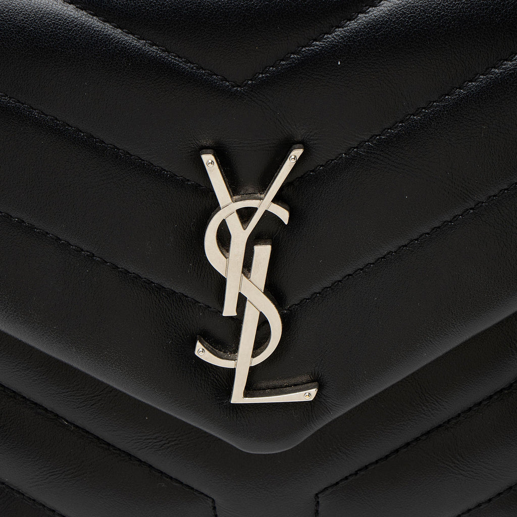 Saint Laurent Matelasse Calfskin Monogram LouLou Chain Small Crossbody