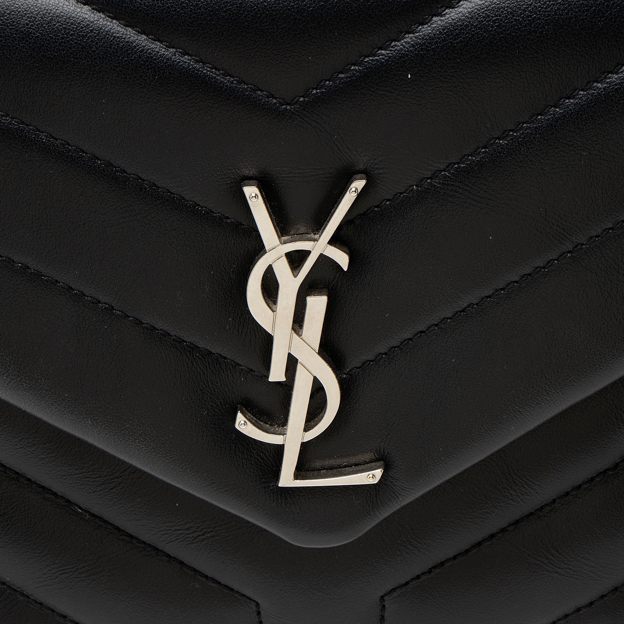 Saint Laurent Matelasse Calfskin Monogram LouLou Chain Small Crossbody