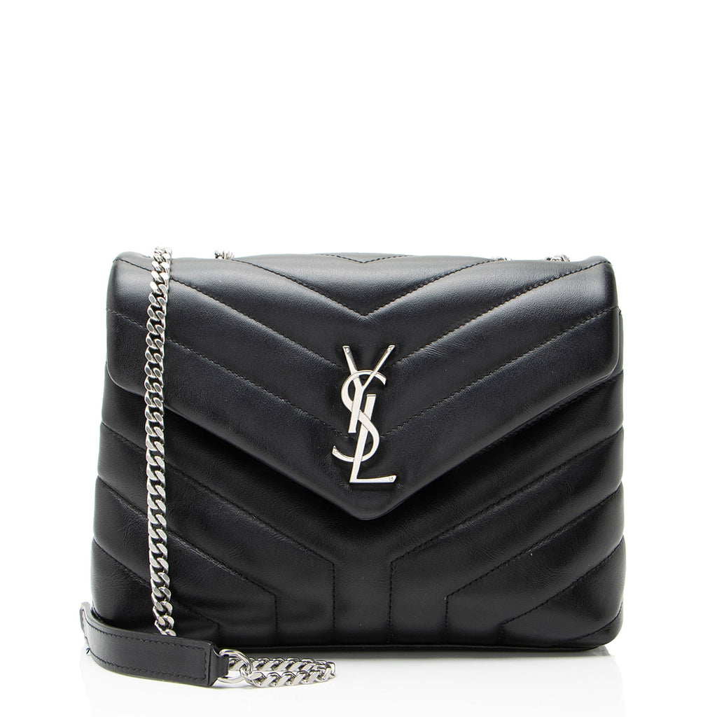 Saint Laurent Matelasse Calfskin Monogram LouLou Chain Small Crossbody
