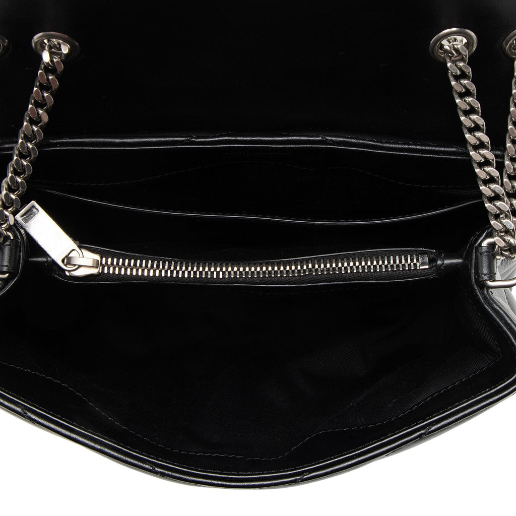 Saint Laurent Matelasse Calfskin Monogram LouLou Chain Small Crossbody