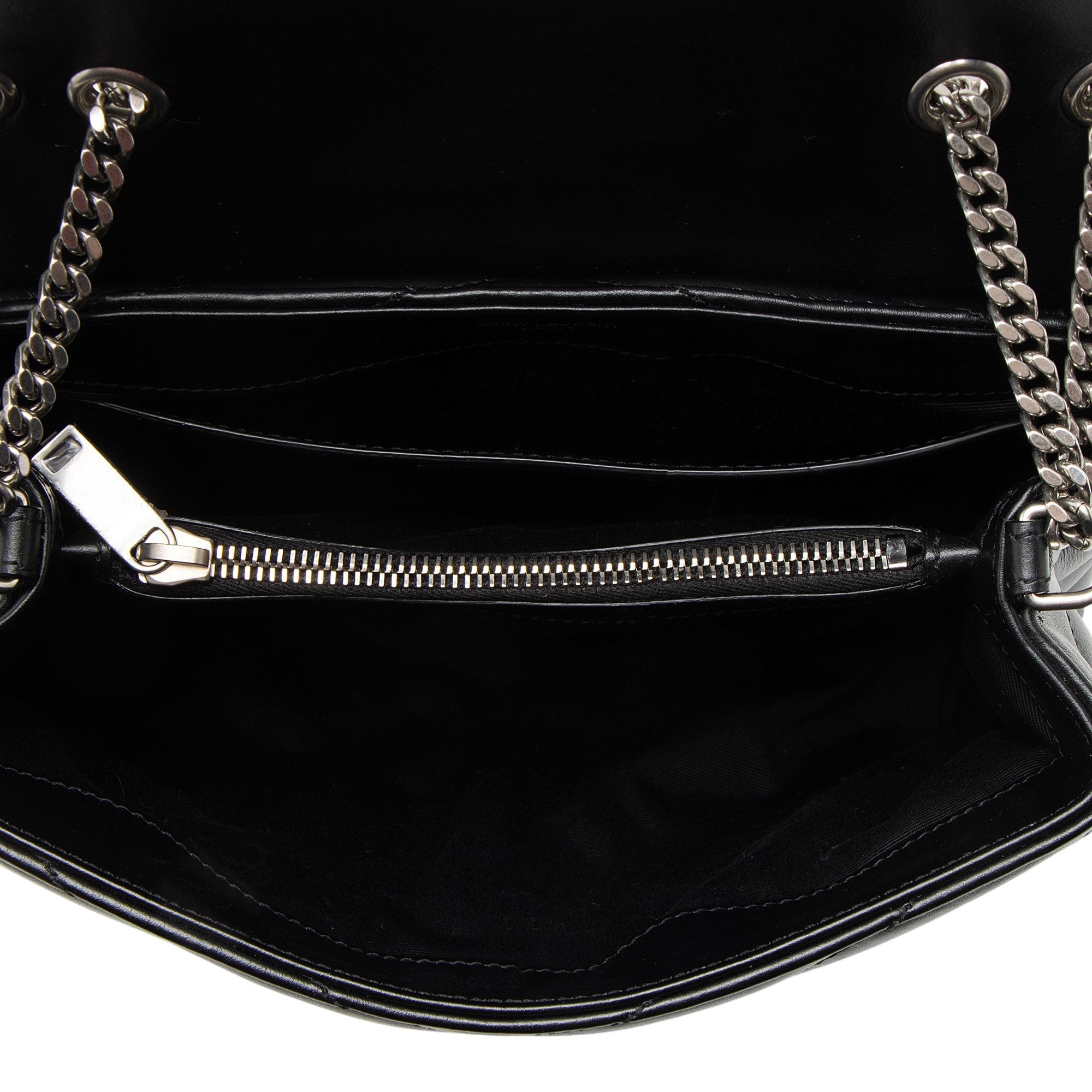 Saint Laurent Matelasse Calfskin Monogram LouLou Chain Small Crossbody