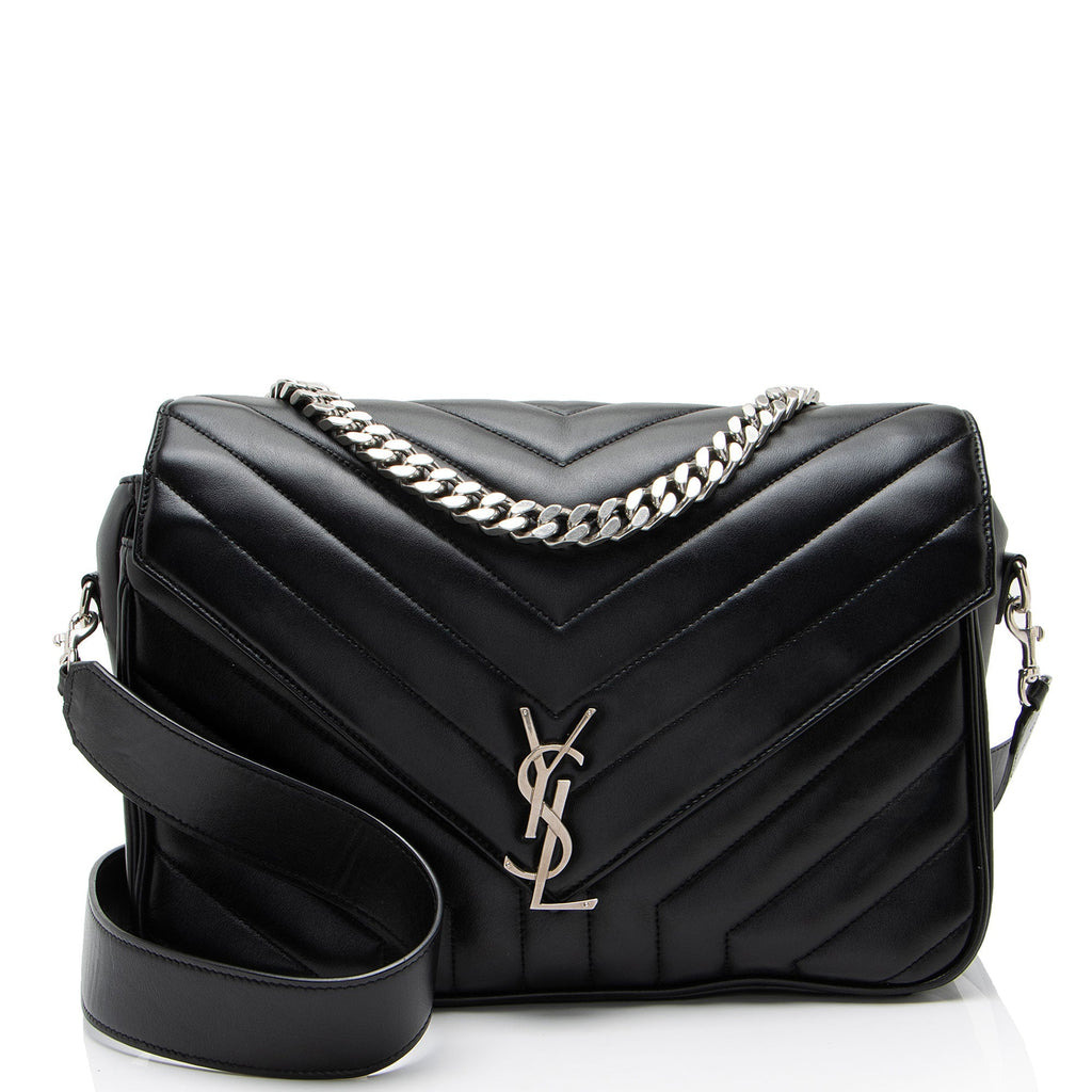 Saint Laurent Matelasse Calfskin Monogram LouLou Slouchy Large Shoulder Bag