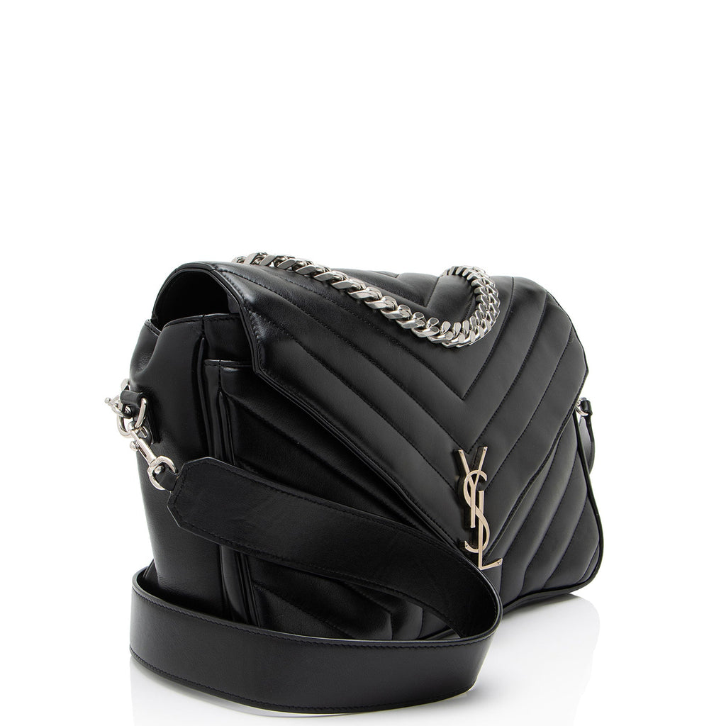 Saint Laurent Matelasse Calfskin Monogram LouLou Slouchy Large Shoulder Bag