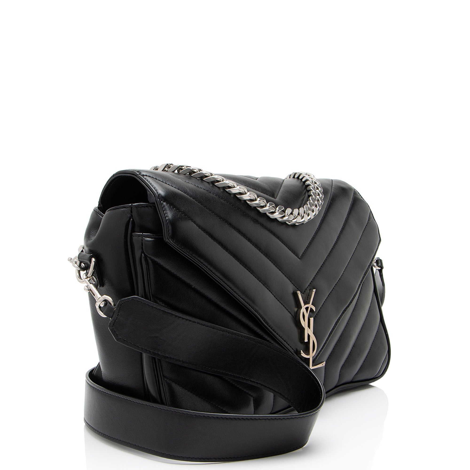 Saint Laurent Matelasse Calfskin Monogram LouLou Slouchy Large Shoulder Bag