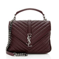 Saint Laurent Matelasse Calfskin Monogram College Medium Shoulder Bag (SHF-18292)