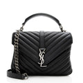 Saint Laurent Matelasse Calfskin Monogram Medium College Top Handle Bag (SHF-21595)