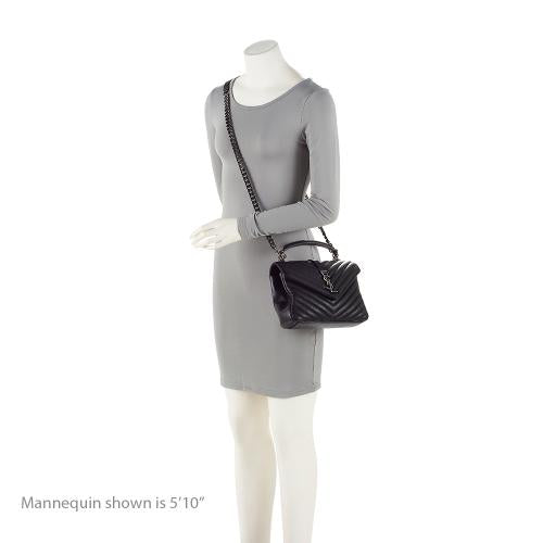 Saint Laurent Matelasse Calfskin Monogram Medium College Top Handle Bag (SHF-21595)