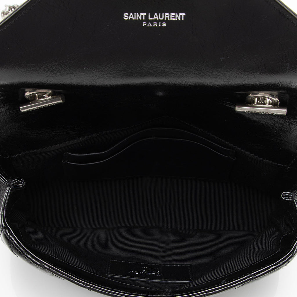 Saint Laurent Matelasse Calfskin Monogram Punk Chain Baby Crossbody Bag (SHF-22834)