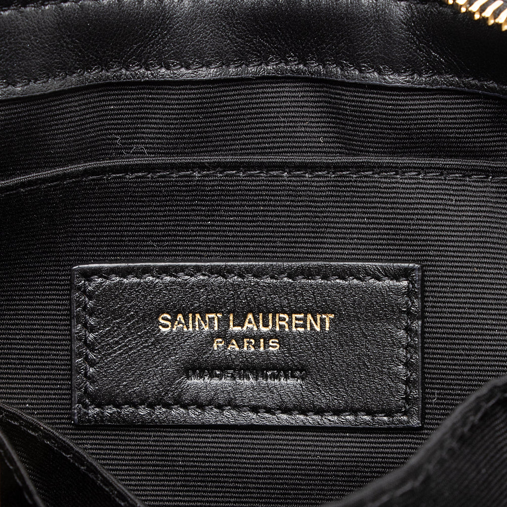 Saint Laurent Matelasse Calfskin Monogram Small Wristlet (SHF-23746)