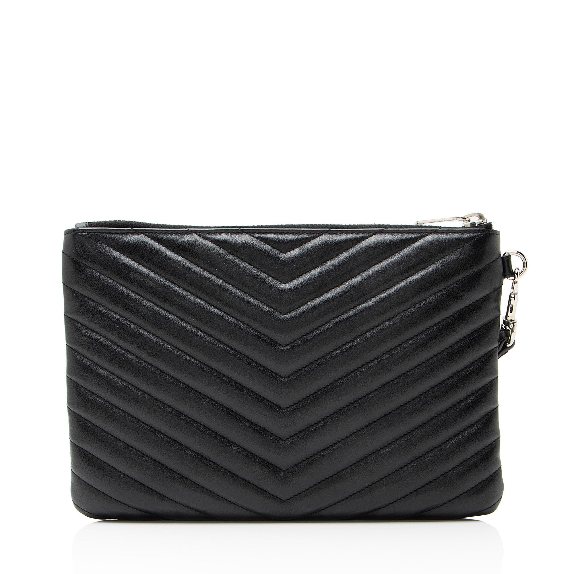 Saint Laurent Matelasse Calfskin Monogram Small Wristlet