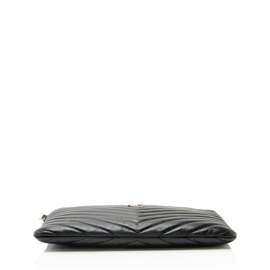 Saint Laurent Matelasse Calfskin Monogram Small Wristlet