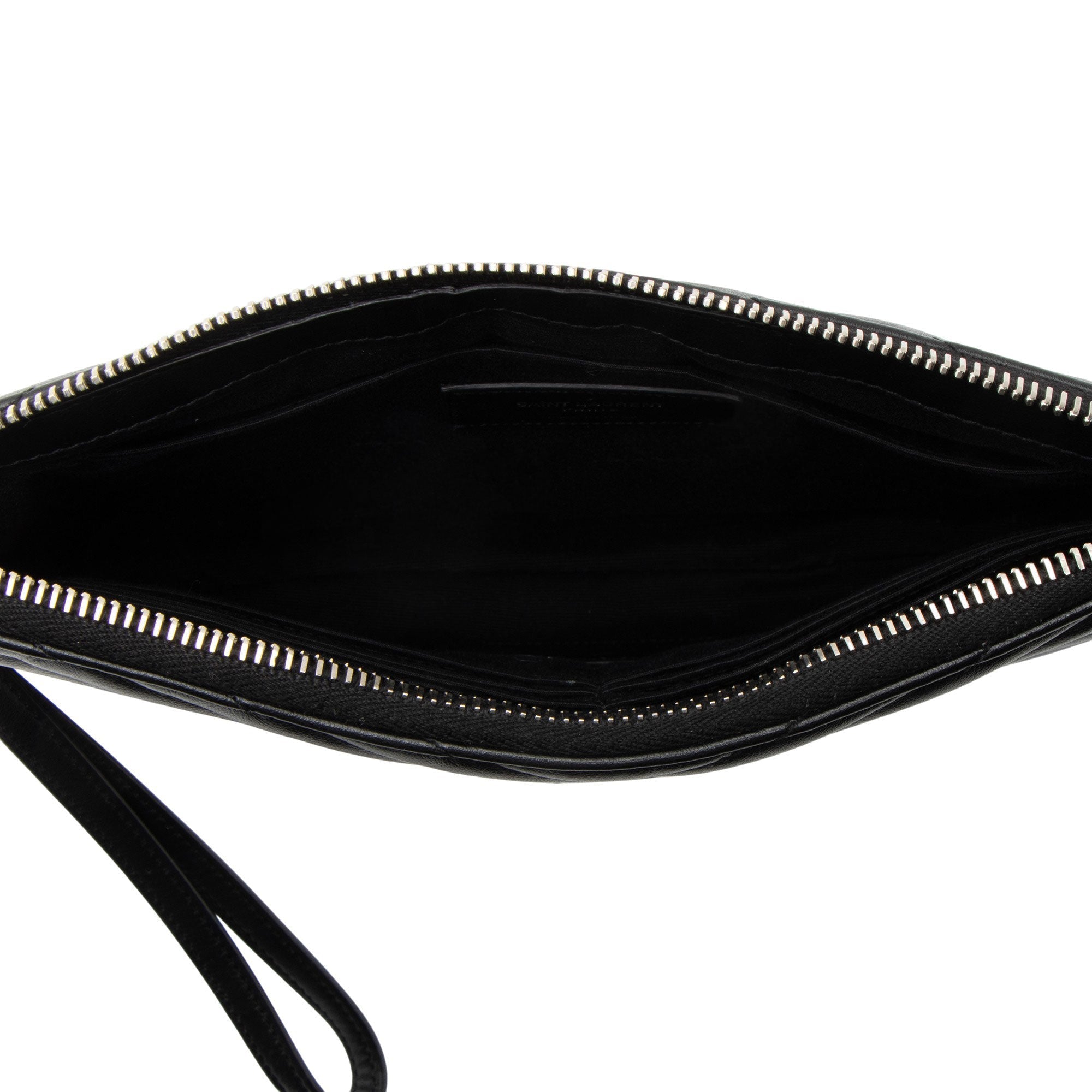 Saint Laurent Matelasse Calfskin Monogram Small Wristlet
