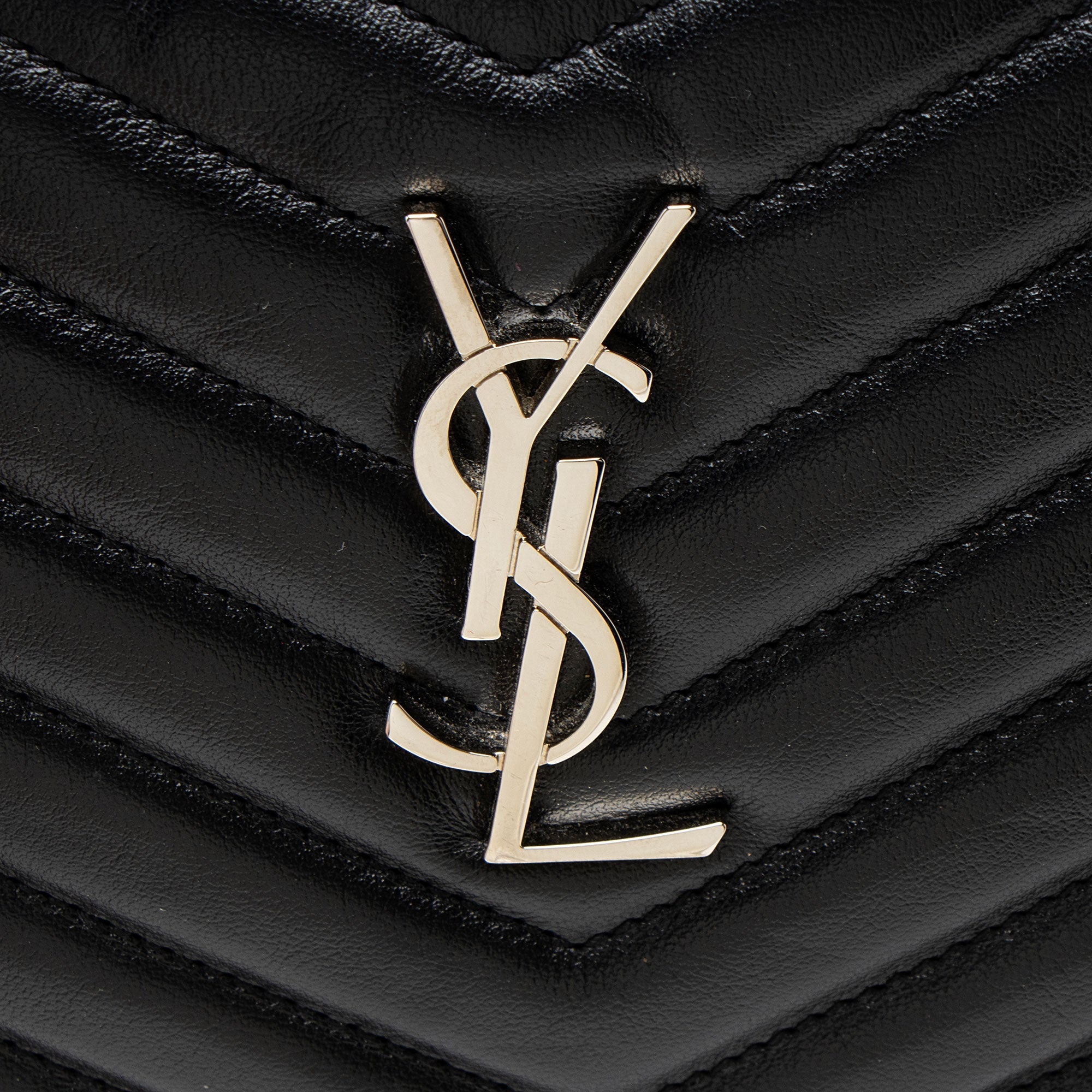 Saint Laurent Matelasse Calfskin Monogram Small Wristlet