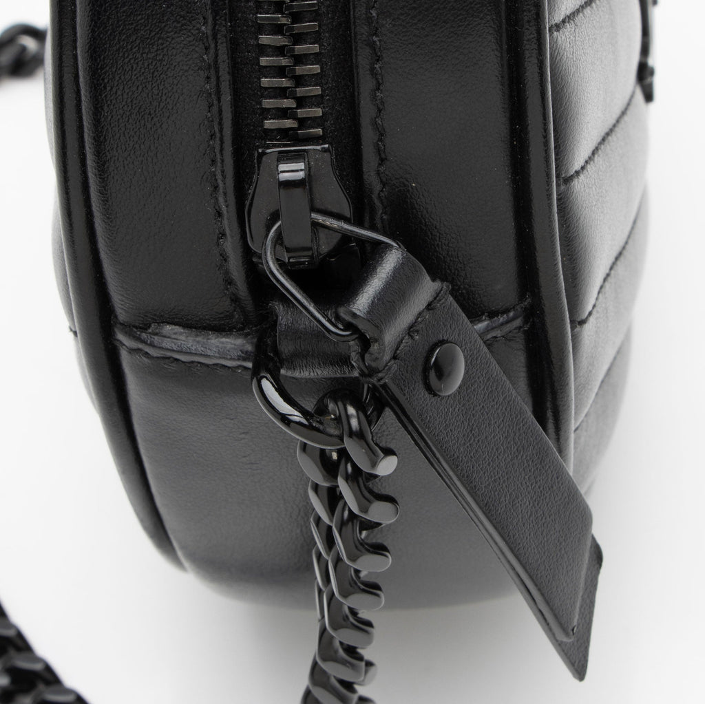 Saint Laurent Matelasse Calfskin Monogram Vinyle Round Camera Bag