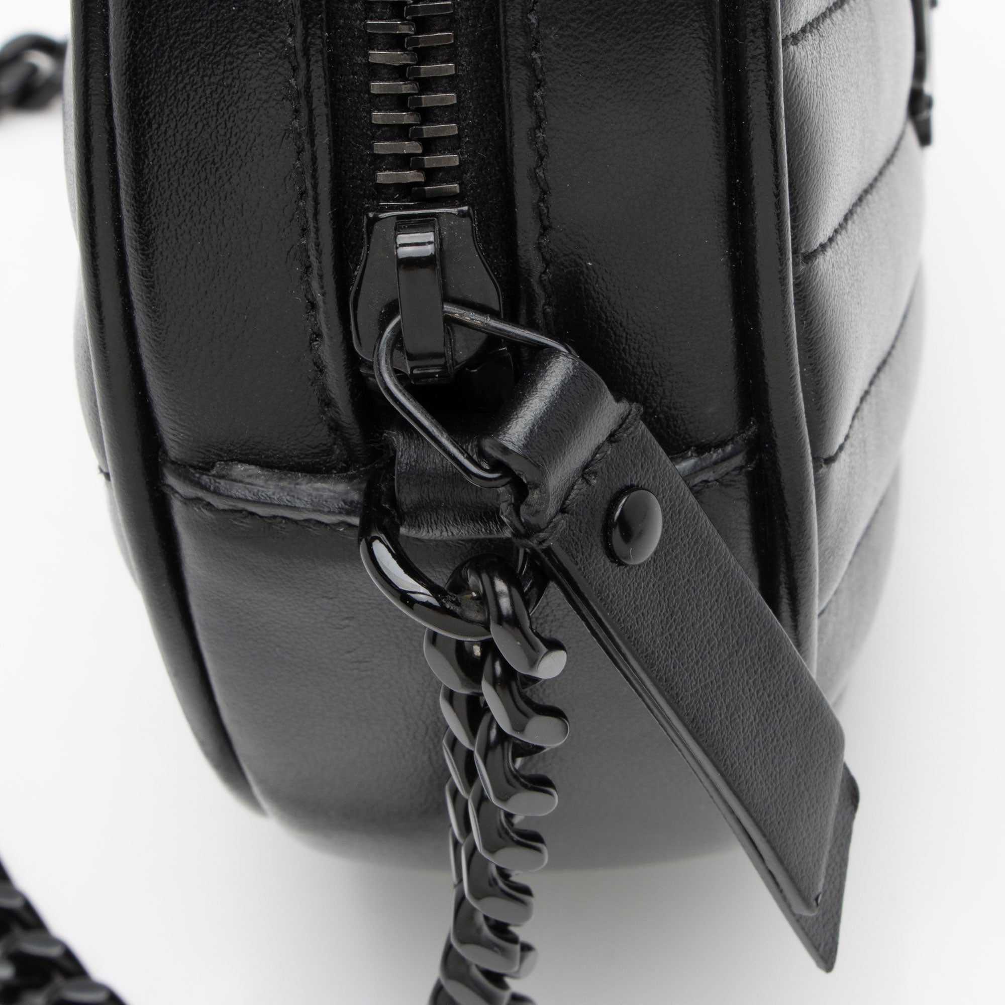 Saint Laurent Matelasse Calfskin Monogram Vinyle Round Camera Bag