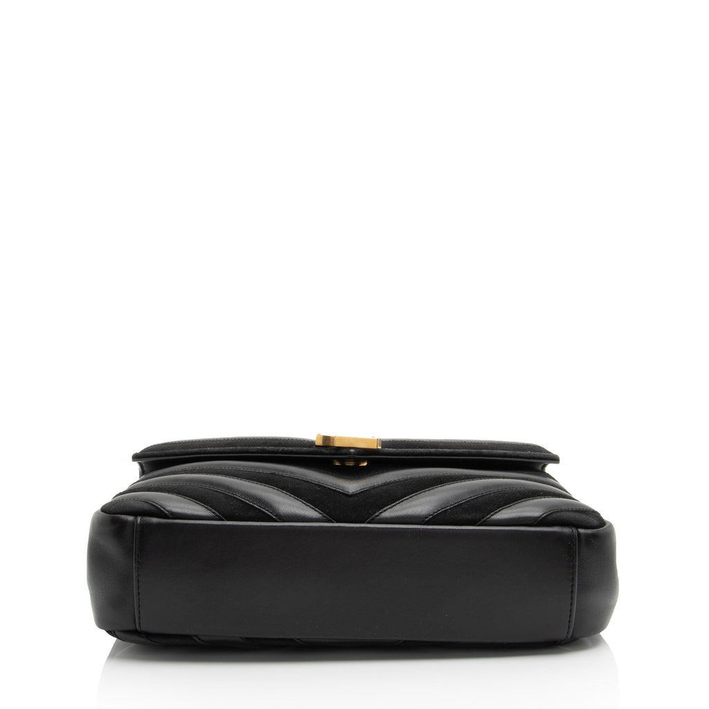 Saint Laurent Matelasse Calfskin Suede Monogram College Medium Shoulder Bag (SHF-UA4qfG)