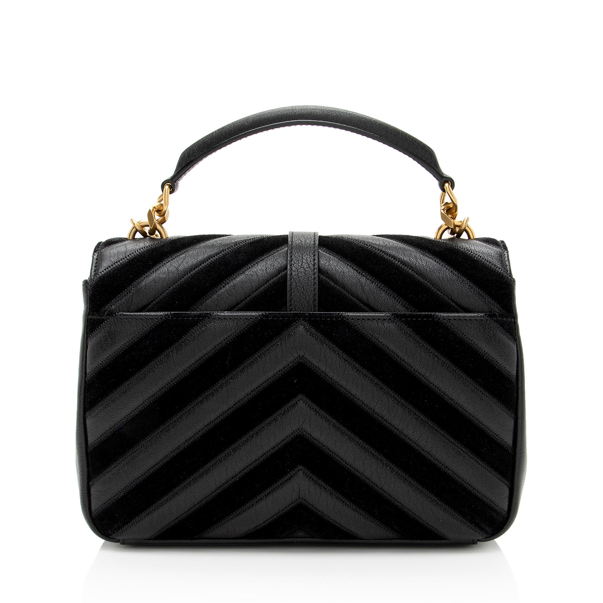 Saint Laurent Matelasse Calfskin Suede Monogram College Medium Shoulder Bag