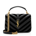 Saint Laurent Matelasse Calfskin Suede Monogram College Medium Shoulder Bag