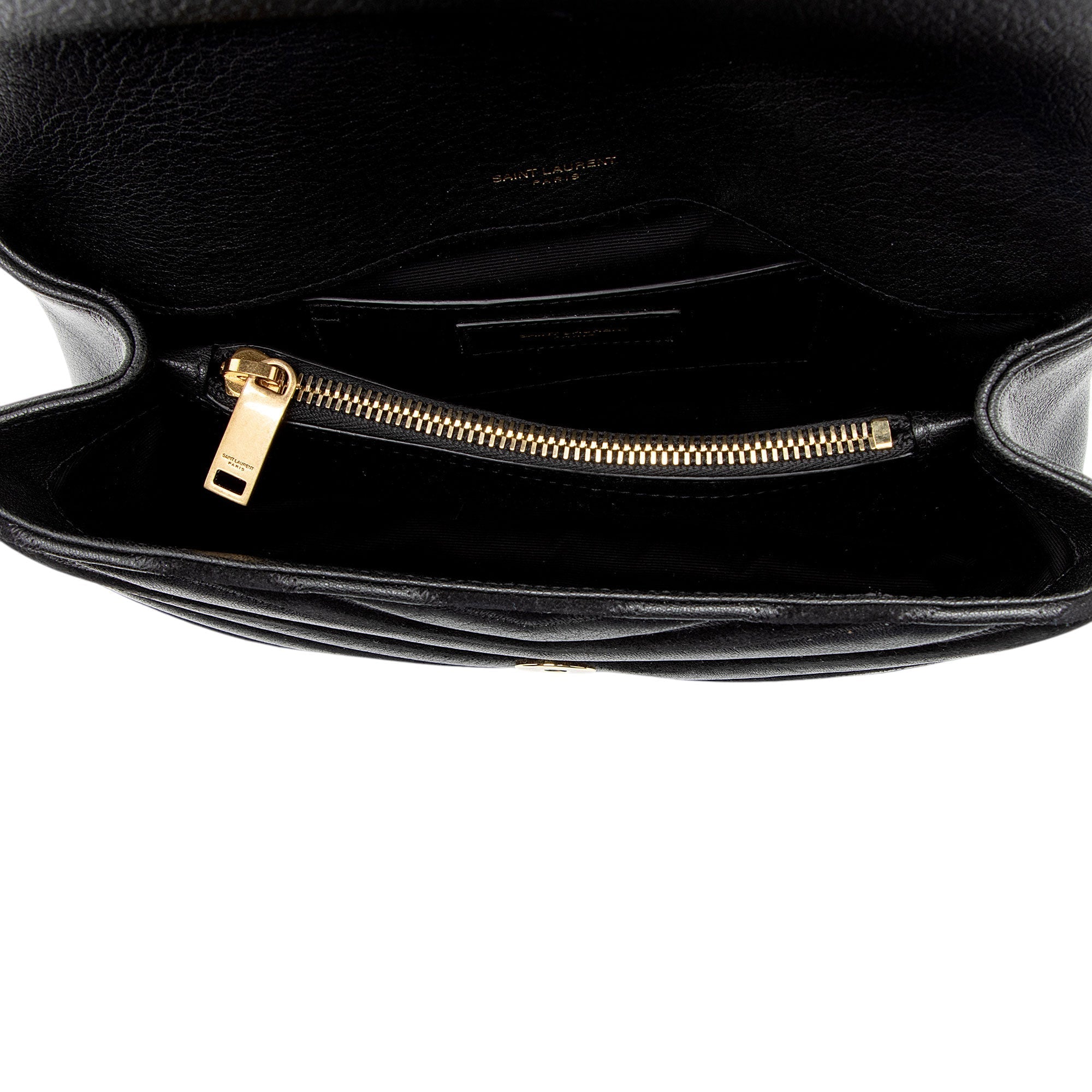 Saint Laurent Matelasse Calfskin Suede Monogram College Medium Shoulder Bag