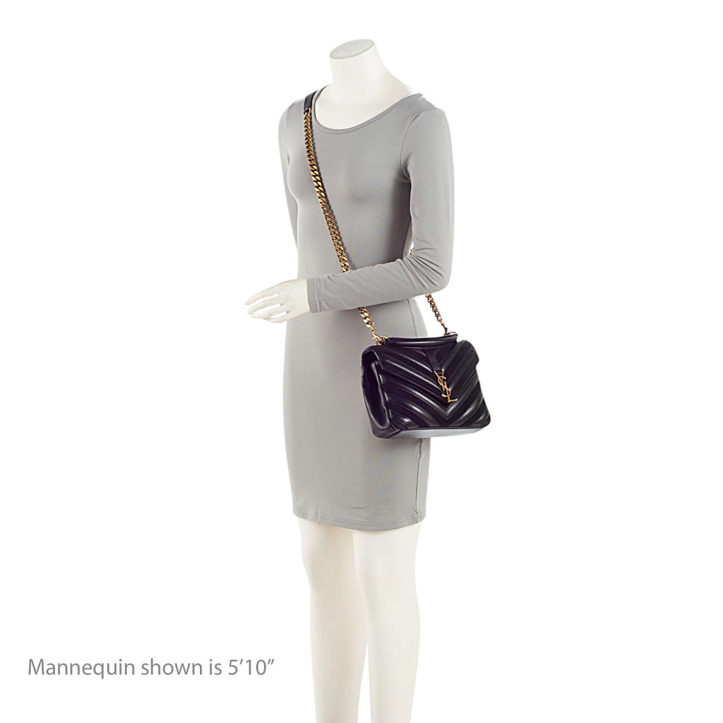 Saint Laurent Matelasse Calfskin Suede Monogram College Medium Shoulder Bag