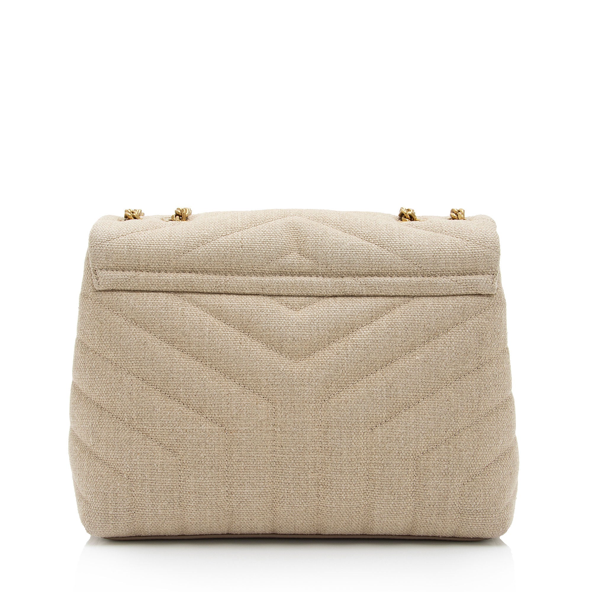 Saint Laurent Matelasse Canvas Monogram LouLou Chain Small Crossbody Bag (SHF-S2G13U)