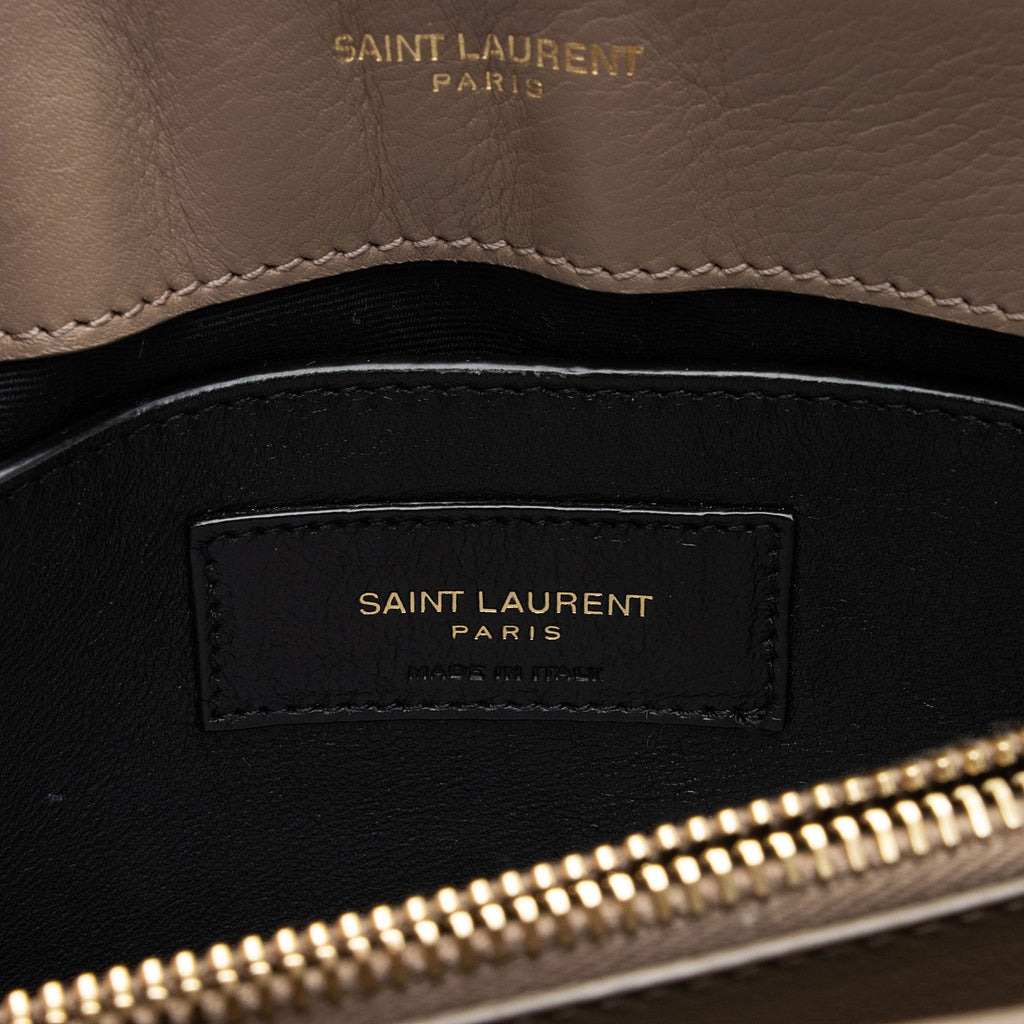 Saint Laurent Matelasse Canvas Monogram LouLou Chain Small Crossbody Bag (SHF-S2G13U)