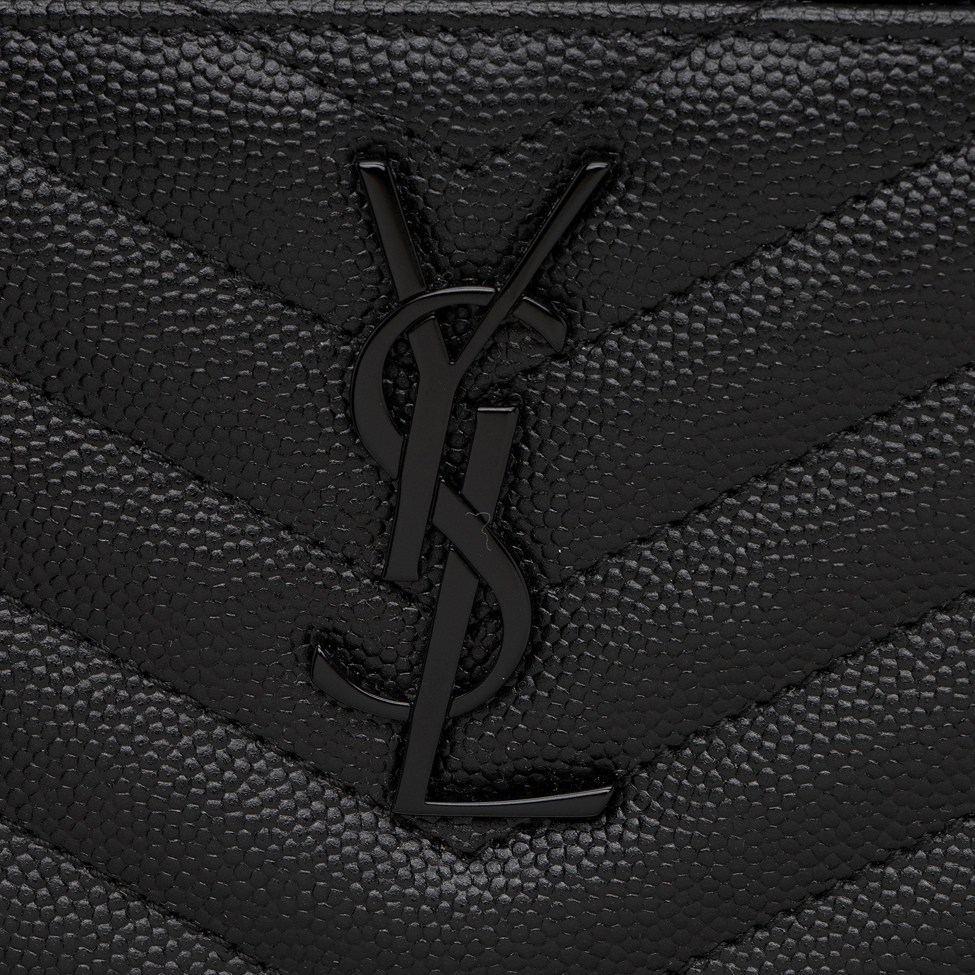 Saint Laurent Matelasse Grain de Poudre Monogram Bill Pouch (SHF-sKwgXB)