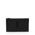 Saint Laurent Matelasse Grain de Poudre Monogram Bill Pouch (SHF-sKwgXB)