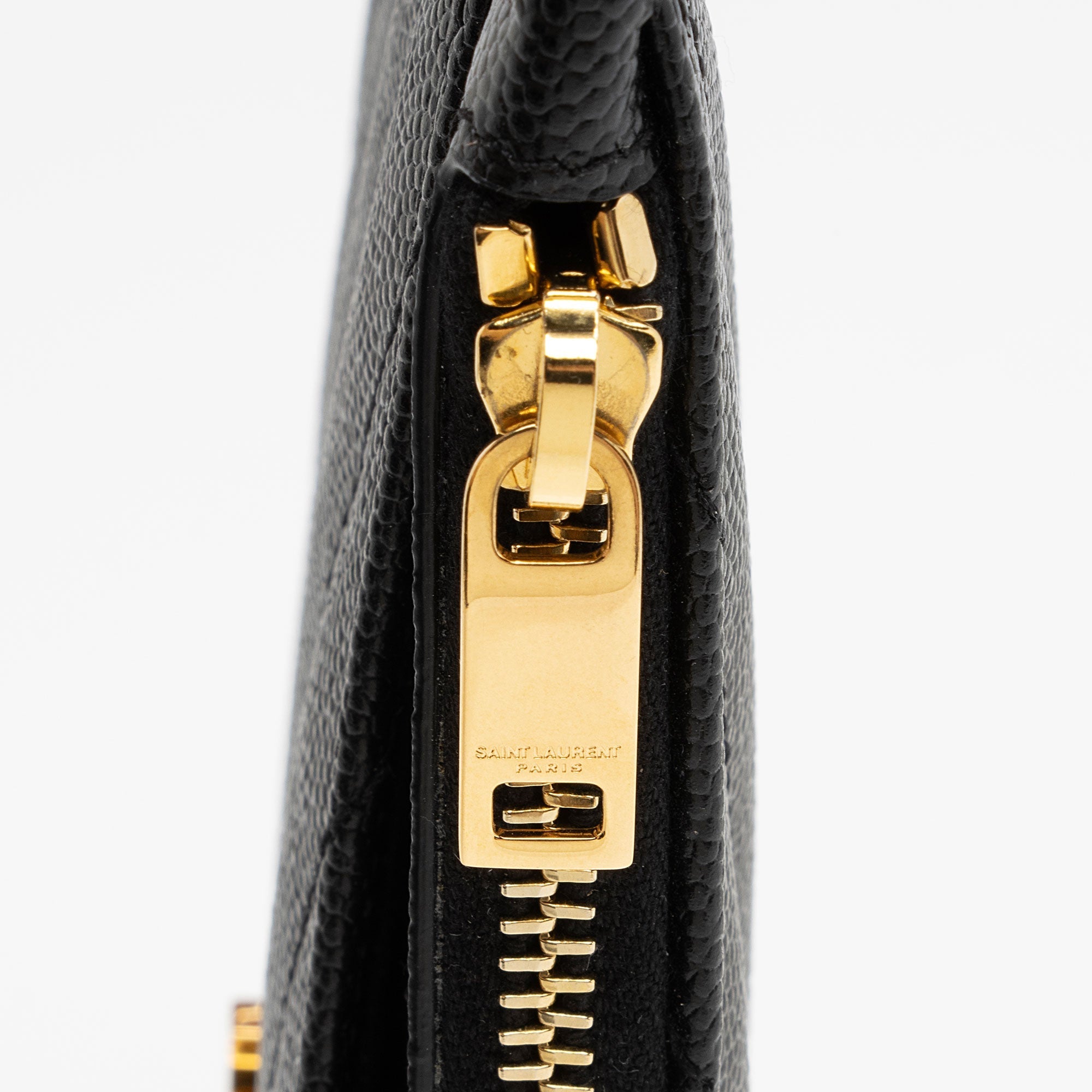 Saint Laurent Matelasse Grain de Poudre Monogram Bill Pouch (SHF-mP6iOM)