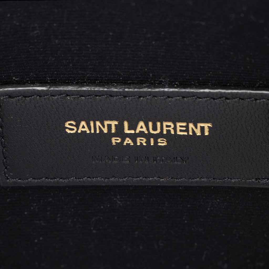 Saint Laurent Matelasse Grain de Poudre Monogram Bill Pouch (SHF-mP6iOM)