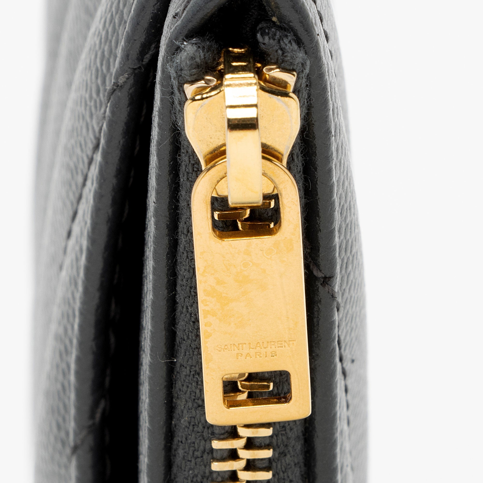 Saint Laurent Matelasse Grain de Poudre Monogram Bill Pouch