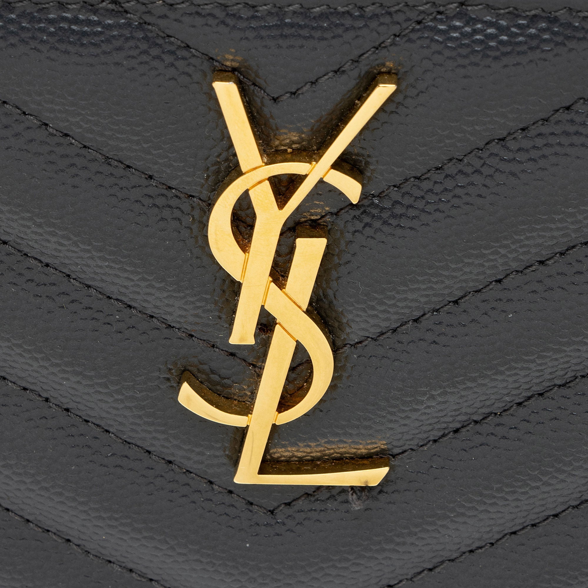 Saint Laurent Matelasse Grain de Poudre Monogram Bill Pouch