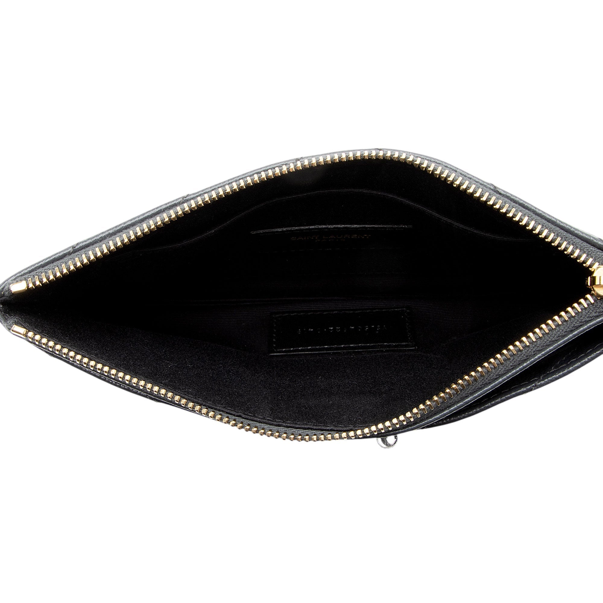 Saint Laurent Matelasse Grain de Poudre Monogram Bill Pouch