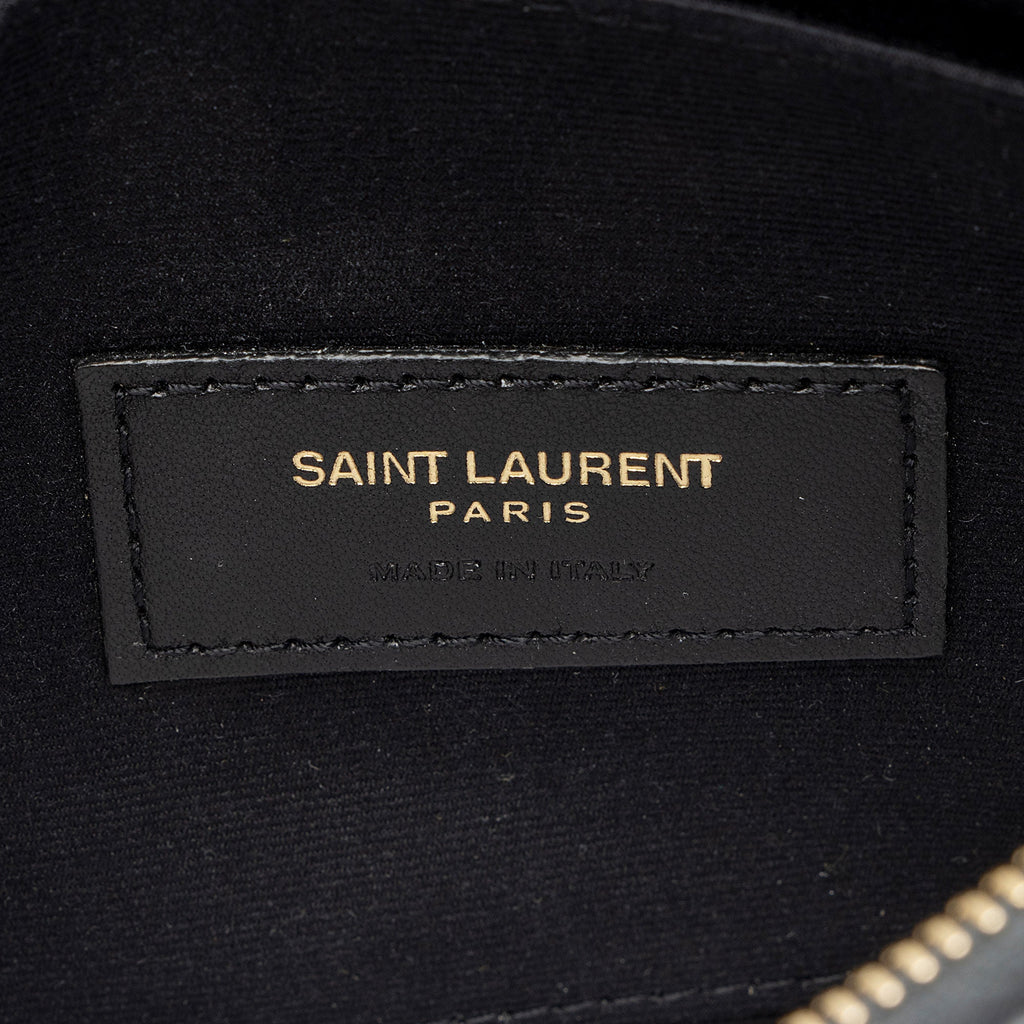 Saint Laurent Matelasse Grain de Poudre Monogram Bill Pouch