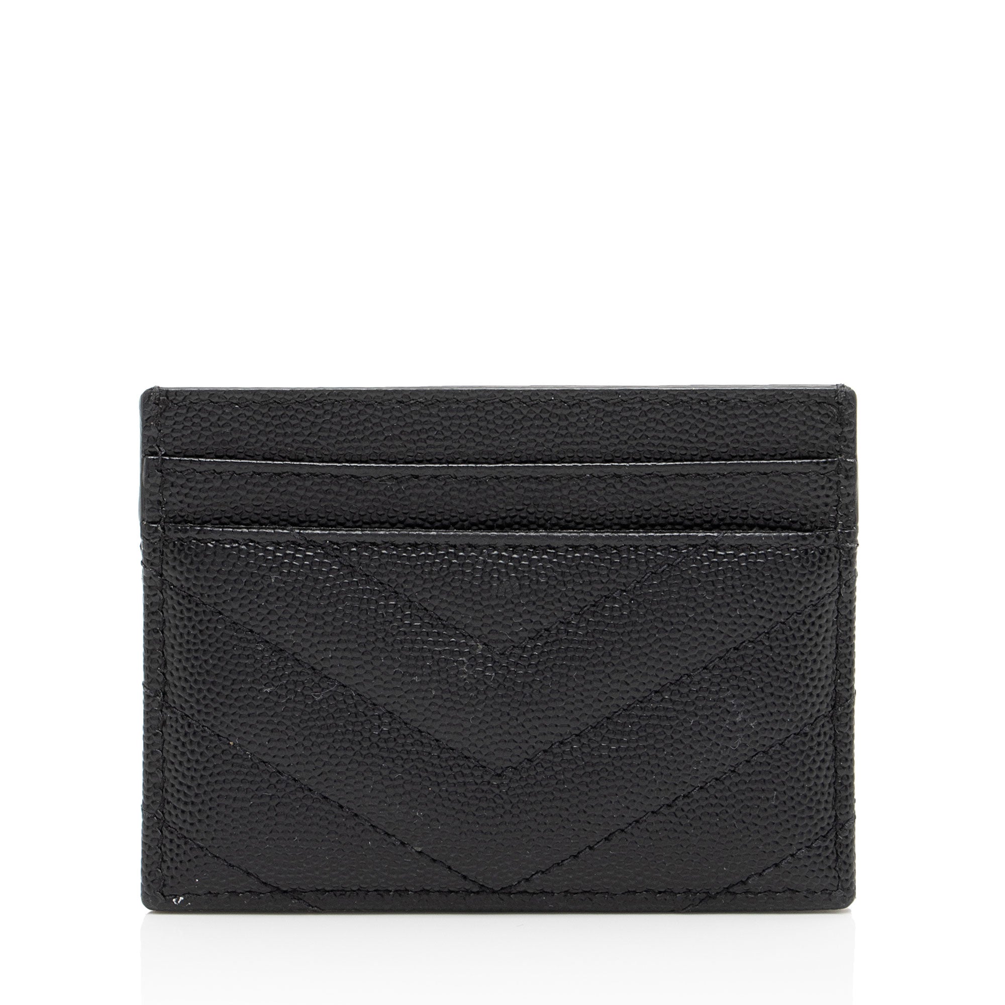Saint Laurent Matelasse Grain de Poudre Monogram Card Case (SHF-Kamwcq)
