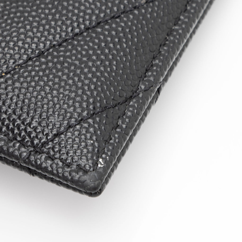Saint Laurent Matelasse Grain de Poudre Monogram Card Case (SHF-Kamwcq)