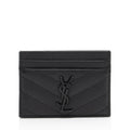 Saint Laurent Matelasse Grain de Poudre Monogram Card Case (SHF-Kamwcq)