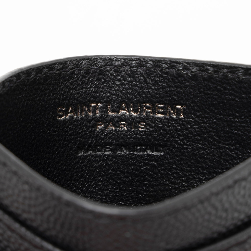 Saint Laurent Matelasse Grain de Poudre Monogram Card Case (SHF-Kamwcq)