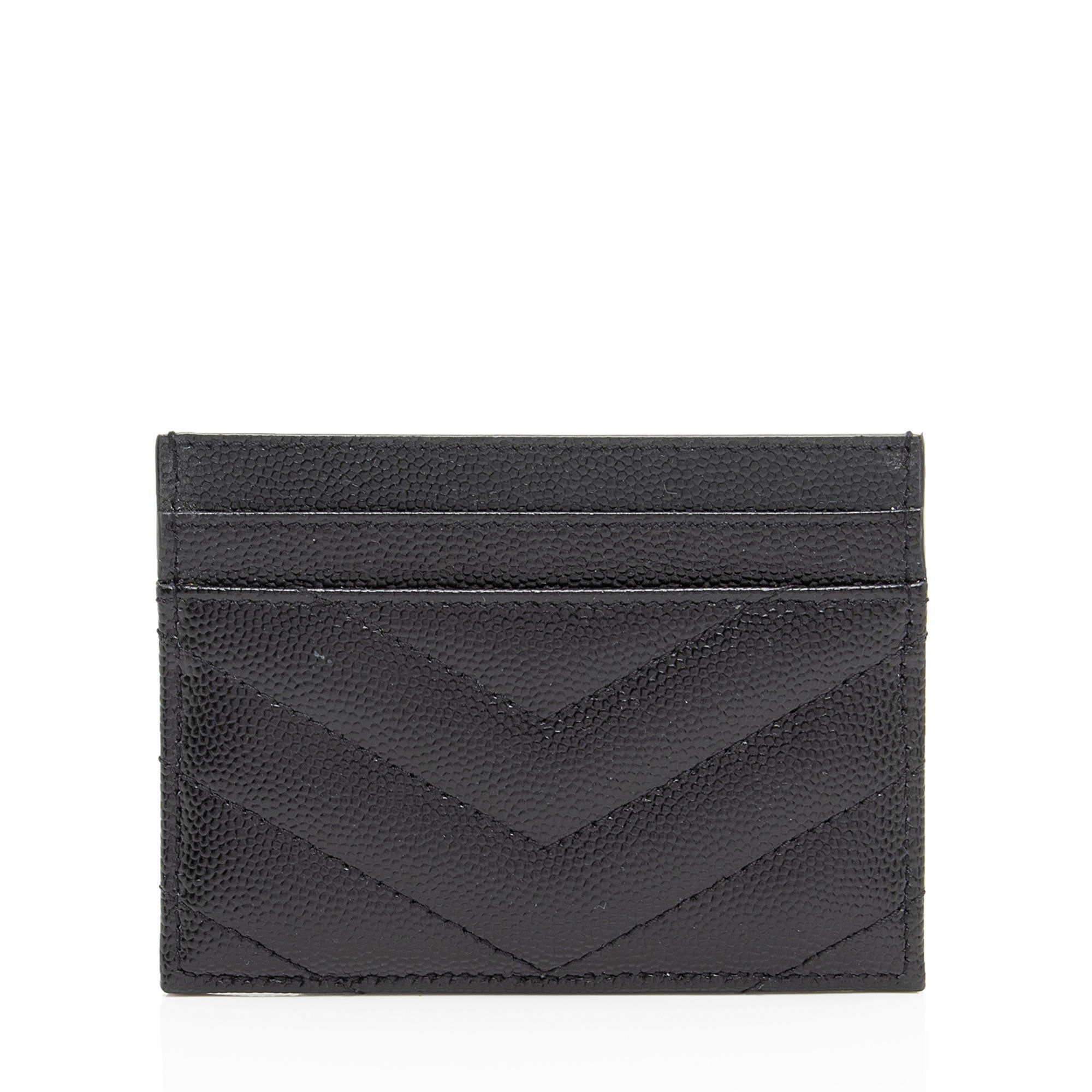 Saint Laurent Matelasse Grain de Poudre Monogram Card Case (SHF-FUtuBp)