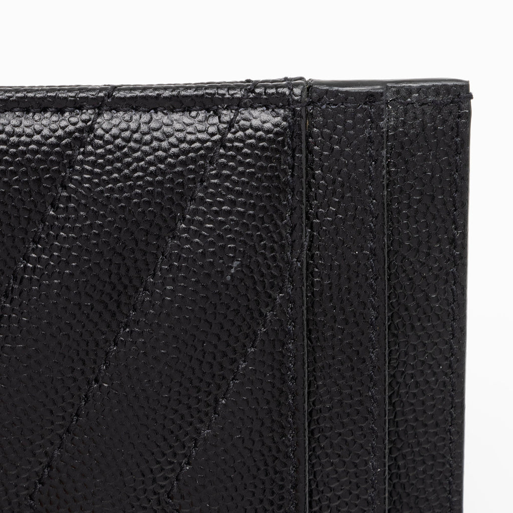 Saint Laurent Matelasse Grain de Poudre Monogram Card Case (SHF-FUtuBp)