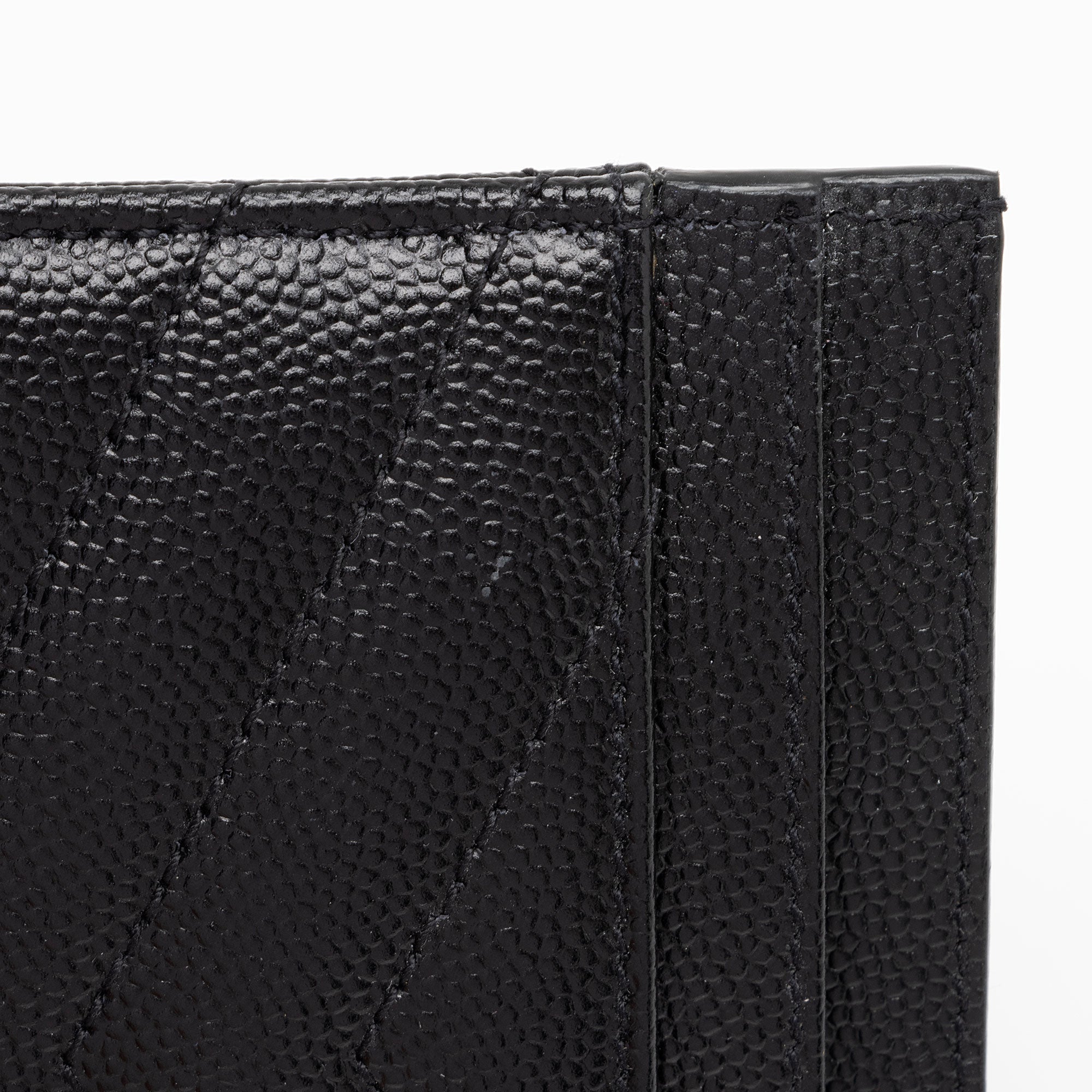 Saint Laurent Matelasse Grain de Poudre Monogram Card Case (SHF-FUtuBp)