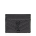 Saint Laurent Matelasse Grain de Poudre Monogram Card Case (SHF-FUtuBp)