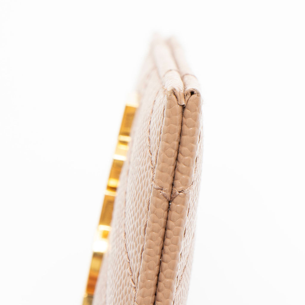 Saint Laurent Matelasse Grain de Poudre Monogram Card Case (SHF-jgISW5)