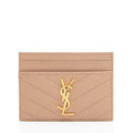 Saint Laurent Matelasse Grain de Poudre Monogram Card Case (SHF-jgISW5)