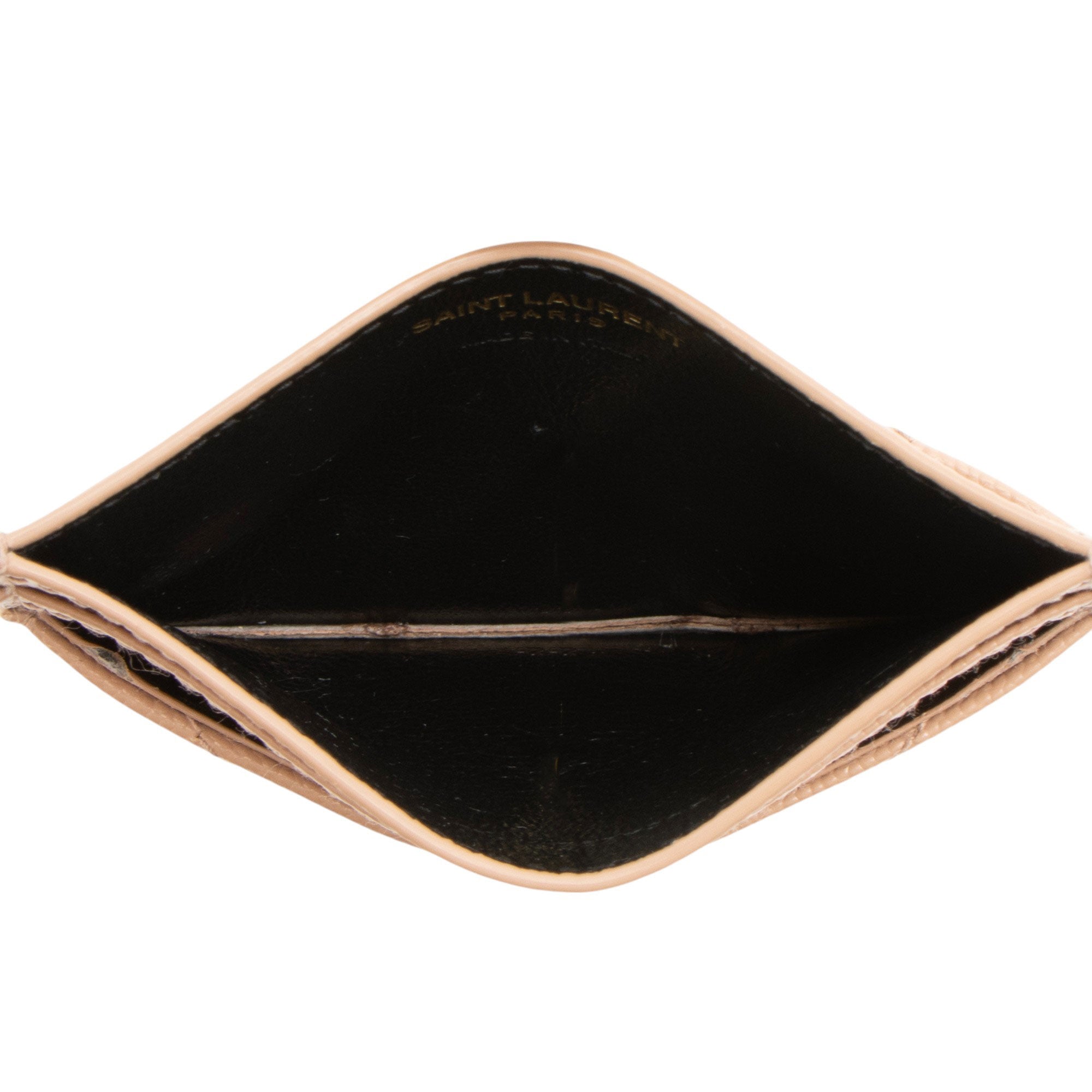 Saint Laurent Matelasse Grain de Poudre Monogram Card Case (SHF-jgISW5)