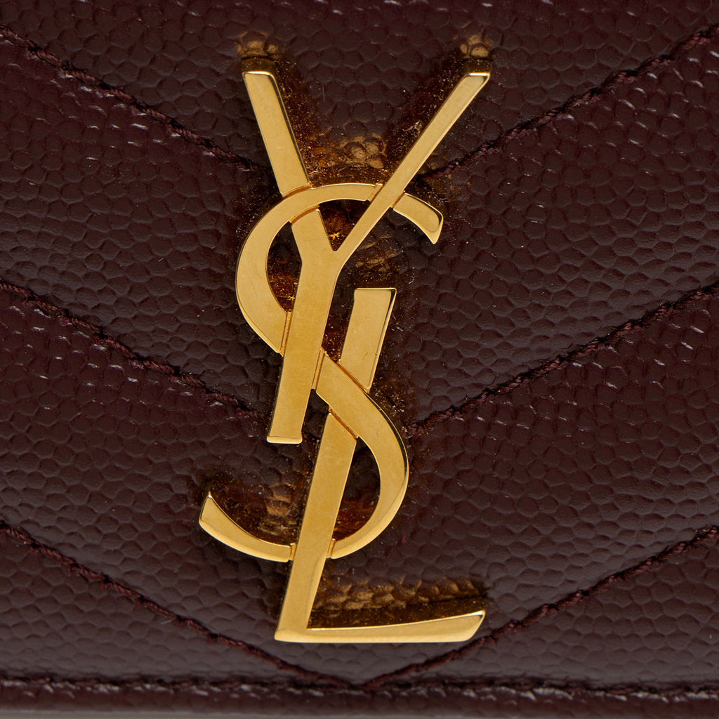 Saint Laurent Matelasse Grain de Poudre Monogram Card Case