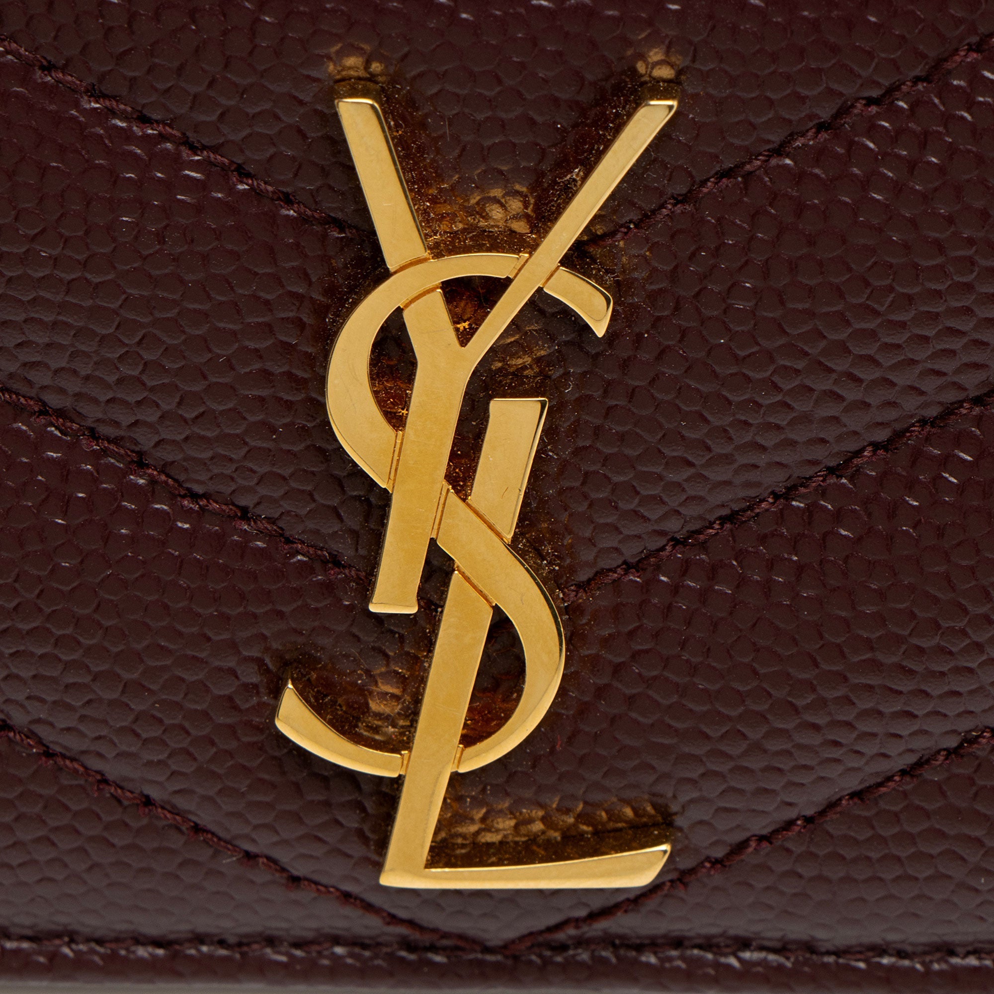 Saint Laurent Matelasse Grain de Poudre Monogram Card Case