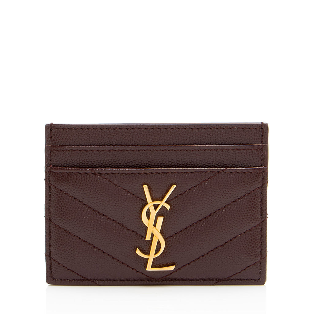 Saint Laurent Matelasse Grain de Poudre Monogram Card Case