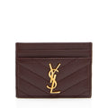 Saint Laurent Matelasse Grain de Poudre Monogram Card Case