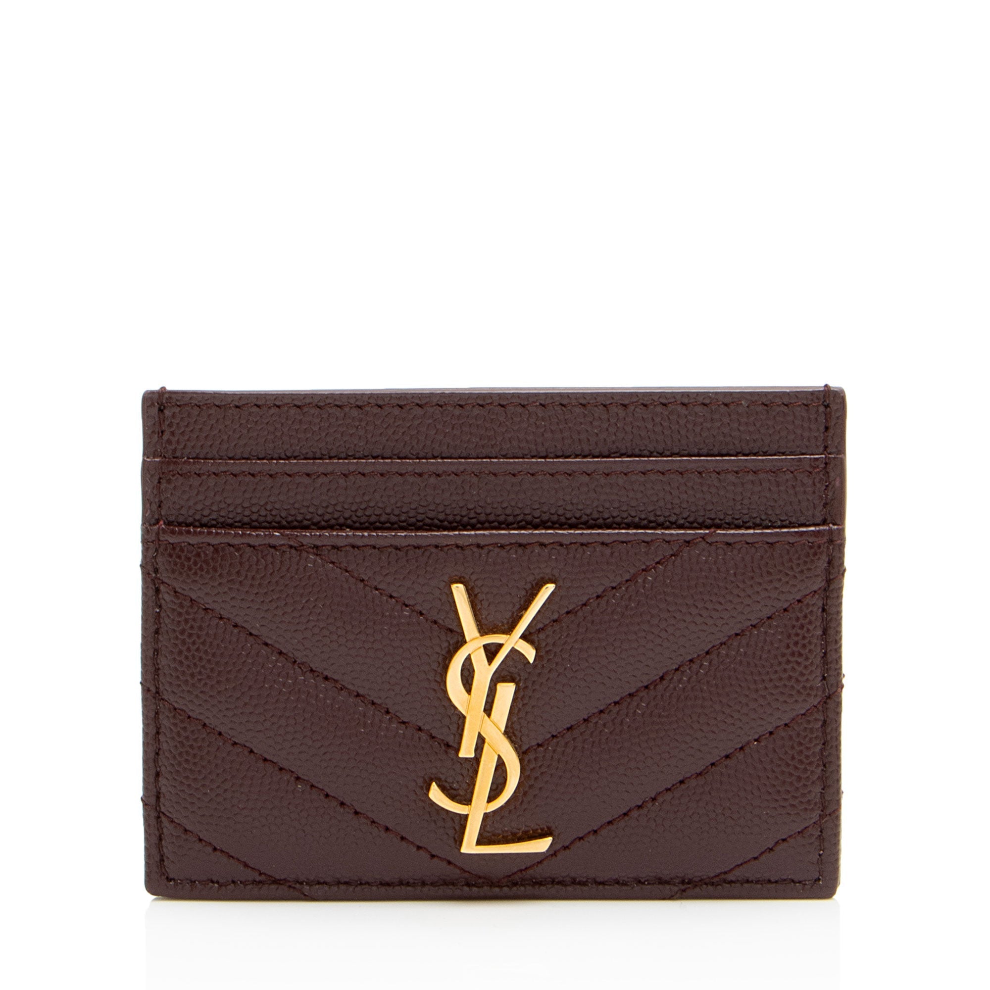 Saint Laurent Matelasse Grain de Poudre Monogram Card Case